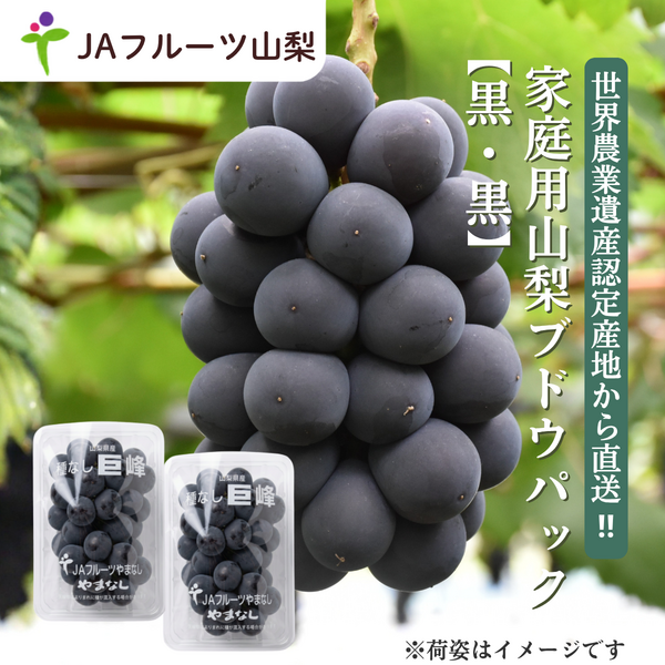 【ご家庭用】山梨ぶどうセット　黒・黒【巨峰セット】の商品画像 1